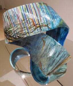Article featuring Niloufar Fallahfar's sculptural paintings in the MFA Exhibition at the Eli and Edythe Broad Art Museum